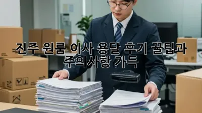 진주 원룸 이사 용달 후기: 꿀팁과 주의사항 가득!